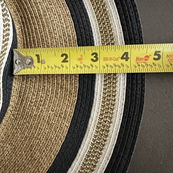 Women’s Straw Sun Floppy Packable Wide Beach Hat Gold Mix Tan and Black Sun Hat - Picture 9 of 12